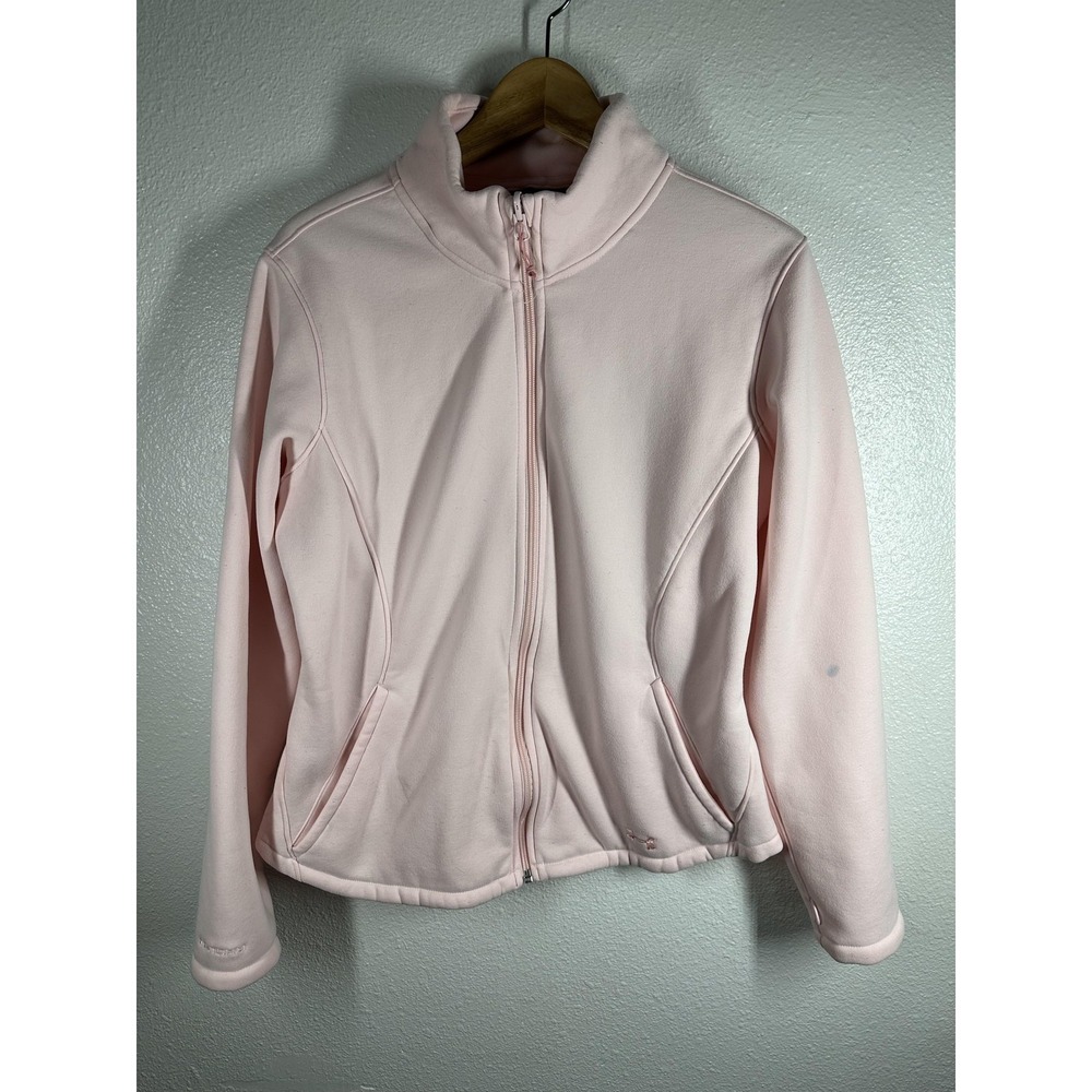Under‎ Armour Jacket Womens Large Pink Fleece Full Zip Athletic Running Warm